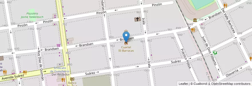 Mapa de ubicacion de Cuartel III Barracas, Boca en 아르헨티나, Ciudad Autónoma De Buenos Aires, Comuna 4, 부에노스아이레스.