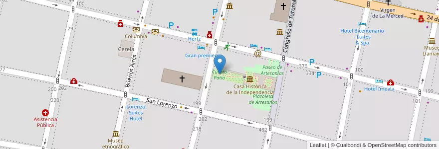 Mapa de ubicacion de Cuarto Patio en Аргентина, Тукуман, San Miguel De Tucumán, Departamento Capital, San Miguel De Tucumán.