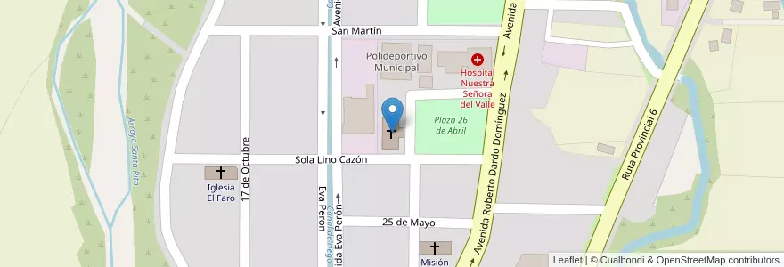 Mapa de ubicacion de Cuasi Parroquia Nuestra Señora del Valle en 아르헨티나, Jujuy, Departamento Santa Bárbara, Municipio De Palma Sola.