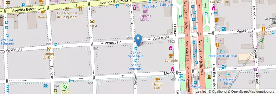 Mapa de ubicacion de Cuba Mía, Montserrat en アルゼンチン, Ciudad Autónoma De Buenos Aires, Comuna 1, ブエノスアイレス.
