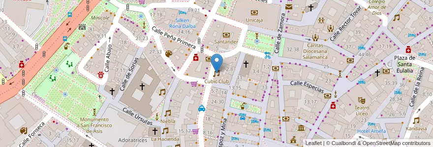 Mapa de ubicacion de Cubic Club en España, Castilla Y León, Salamanca, Campo De Salamanca, Salamanca.
