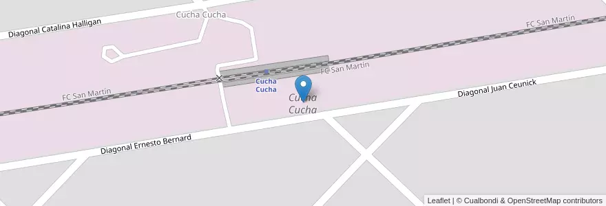 Mapa de ubicacion de Cucha Cucha en Arjantin, Buenos Aires, Partido De Chacabuco.