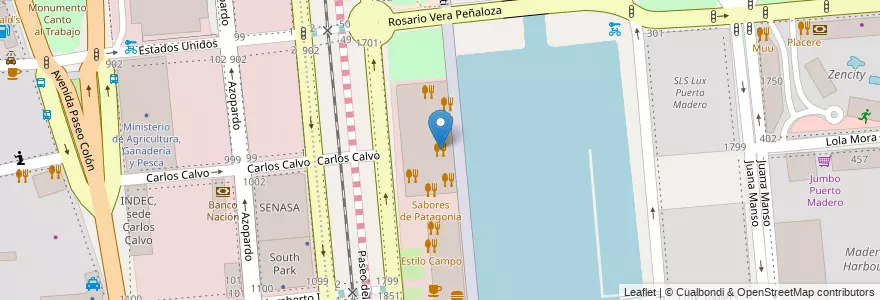 Mapa de ubicacion de Cucina D'Onore, Puerto Madero en Аргентина, Буэнос-Айрес, Comuna 1, Буэнос-Айрес.