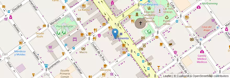 Mapa de ubicacion de Cuesta Blanca, Belgrano en 阿根廷, Ciudad Autónoma De Buenos Aires, 布宜诺斯艾利斯, Comuna 13.