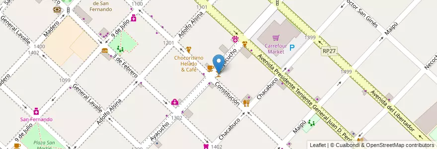 Mapa de ubicacion de Cuidado con el Perro en Arjantin, Buenos Aires, Partido De San Fernando, San Fernando.