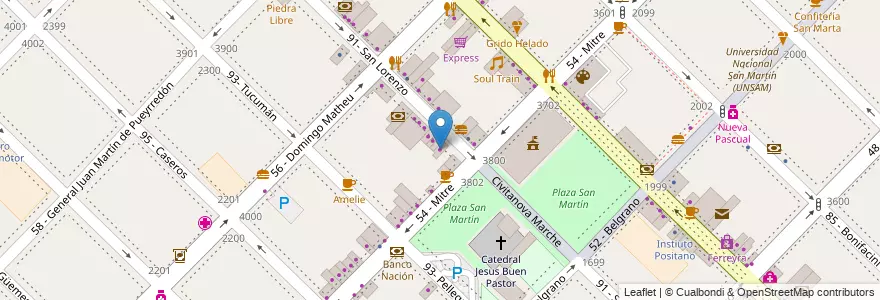 Mapa de ubicacion de Cukalaka en アルゼンチン, ブエノスアイレス州, Partido De General San Martín, General San Martín, Villa Lynch.
