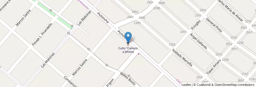 Mapa de ubicacion de Culto "Camino a Jehova en Argentinië, Buenos Aires, Partido De San Miguel, Santa María.