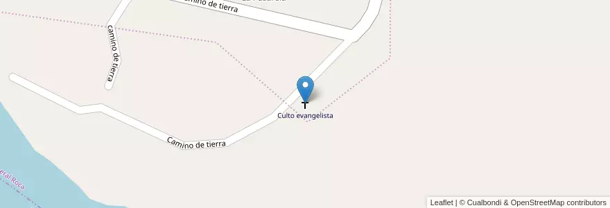 Mapa de ubicacion de Culto evangelista en アルゼンチン, チリ, リオネグロ州, Municipio De Allen, Departamento El Cuy.