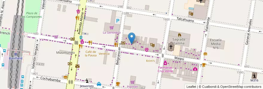 Mapa de ubicacion de Cultura en الأرجنتين, بوينس آيرس, Partido De Lomas De Zamora, Banfield.