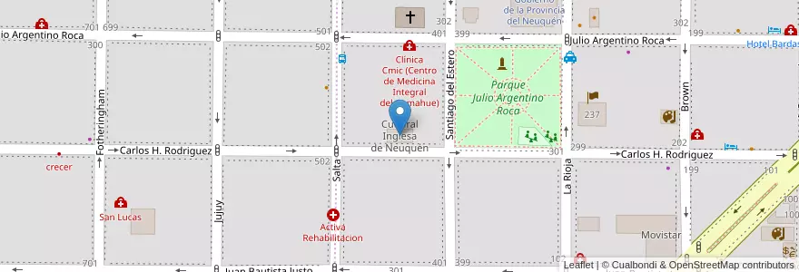 Mapa de ubicacion de Cultural Inglesa de Neuquén en Argentinië, Chili, Neuquén, Departamento Confluencia, Municipio De Neuquén, Neuquén.