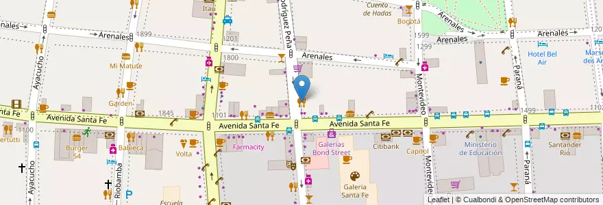 Mapa de ubicacion de Cumana, Recoleta en アルゼンチン, Ciudad Autónoma De Buenos Aires, Comuna 2, ブエノスアイレス.