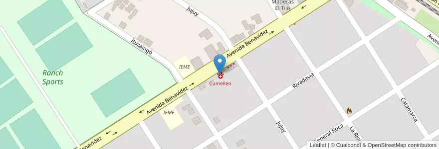 Mapa de ubicacion de Cumellen en Arjantin, Buenos Aires, Partido De Tigre, Benavídez.