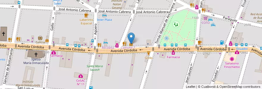 Mapa de ubicacion de Cümen-Cümen en 阿根廷, Ciudad Autónoma De Buenos Aires, Comuna 2, 布宜诺斯艾利斯.