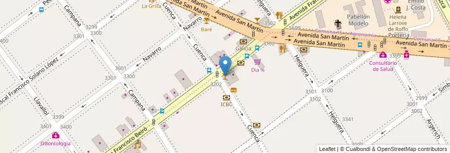 Mapa de ubicacion de Cumplianos, Villa del Parque en アルゼンチン, Ciudad Autónoma De Buenos Aires, ブエノスアイレス, Comuna 11.