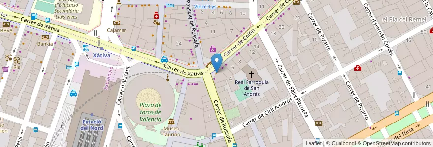Mapa de ubicacion de CupCake en İspanya, Comunitat Valenciana, València / Valencia, Comarca De València, València.