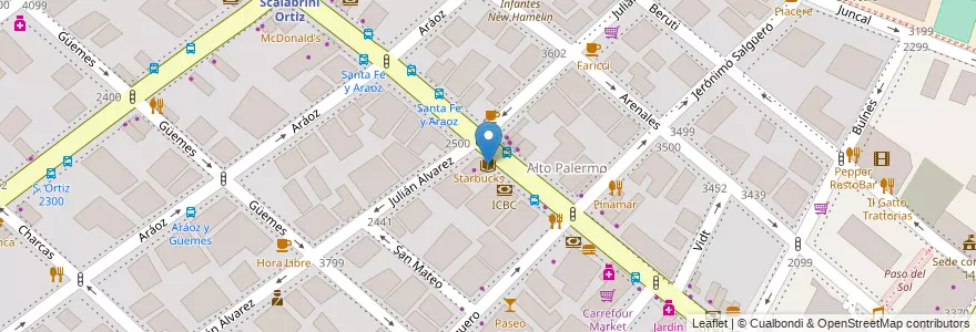 Mapa de ubicacion de Cúspide Libros, Palermo en آرژانتین, Ciudad Autónoma De Buenos Aires, Buenos Aires, Comuna 14.