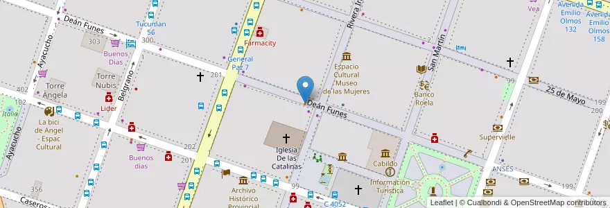 Mapa de ubicacion de Cute coffee places en Аргентина, Кордова, Departamento Capital, Pedanía Capital, Córdoba, Municipio De Córdoba.