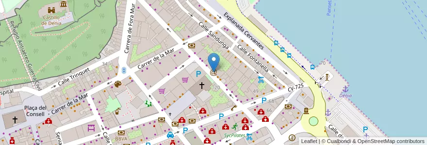 Mapa de ubicacion de Cyber Locutori Temple en Spanje, Valencia, Alicante, La Marina Alta, Dénia.