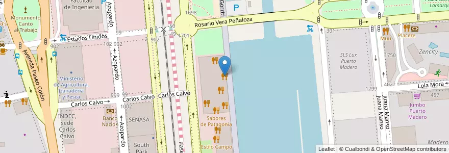 Mapa de ubicacion de Da giuseppe Ristorante, Puerto Madero en アルゼンチン, Ciudad Autónoma De Buenos Aires, Comuna 1, ブエノスアイレス.
