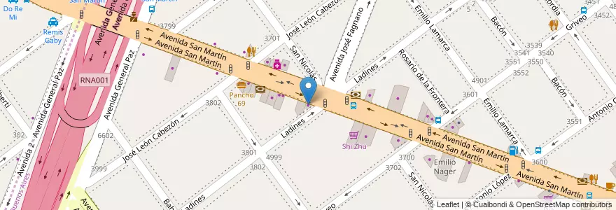Mapa de ubicacion de D.A. Multilonas, Villa Devoto en Argentine, Province De Buenos Aires, Comuna 11.