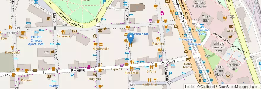 Mapa de ubicacion de Dadá Bistró, Retiro en Аргентина, Буэнос-Айрес, Comuna 1, Буэнос-Айрес.