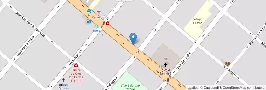 Mapa de ubicacion de Dali Sushi en アルゼンチン, ブエノスアイレス州, Partido De San Nicolás, San Nicolás De Los Arroyos.