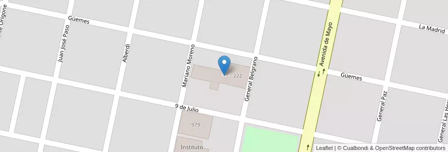 Mapa de ubicacion de Dalmacio Velez Sarsfield en Аргентина, Кордова, Departamento Unión, Pedanía Ascasubi, Municipio De Justiniano Posse, Justiniano Posse.
