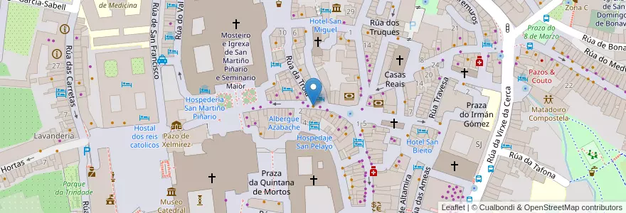Mapa de ubicacion de Dama Juana en Espagne, Galice, A Corogne, Santiago, Santiago De Compostela.