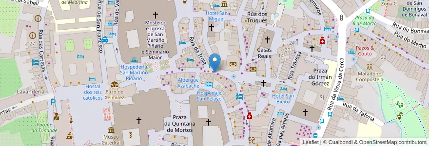 Mapa de ubicacion de Damajuana en Spagna, Galizia, A Coruña, Santiago, Santiago De Compostela.