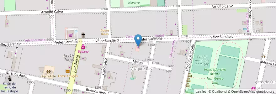 Mapa de ubicacion de D'Ambrosio en アルゼンチン, サンタフェ州, Departamento Rosario, Municipio De Funes, Funes.