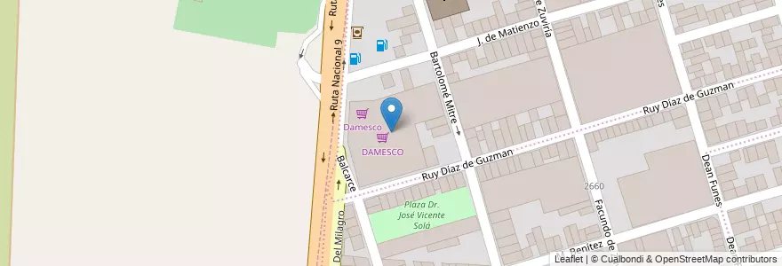 Mapa de ubicacion de DAMESCO en Аргентина, Сальта, Capital, Municipio De Salta, Salta.