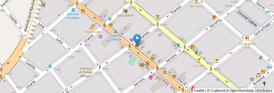 Mapa de ubicacion de Damiana, Palermo en Argentinien, Ciudad Autónoma De Buenos Aires, Buenos Aires.