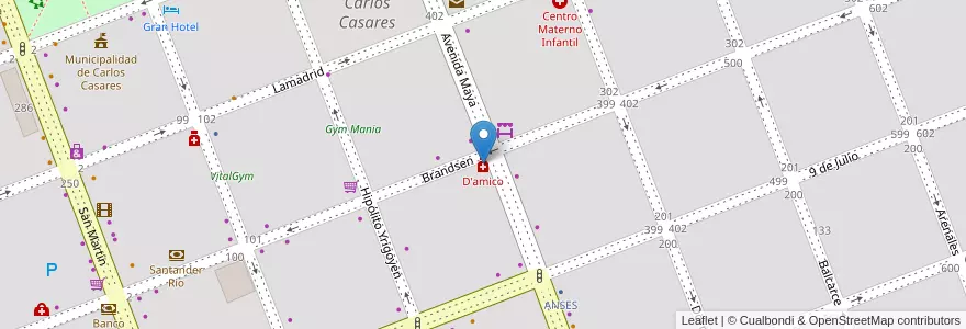 Mapa de ubicacion de D'amico en Arjantin, Buenos Aires, Partido De Carlos Casares, Carlos Casares.