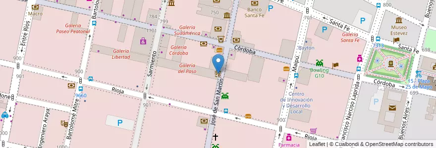 Mapa de ubicacion de Daminato en アルゼンチン, サンタフェ州, Departamento Rosario, Municipio De Rosario, ロサリオ.