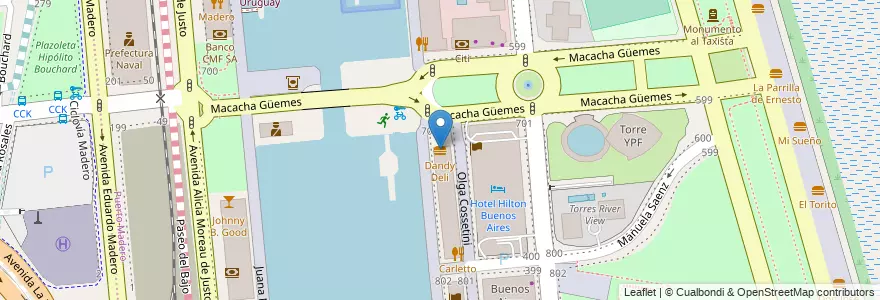 Mapa de ubicacion de Dandy Deli, Puerto Madero en الأرجنتين, Ciudad Autónoma De Buenos Aires, Comuna 1, Buenos Aires.