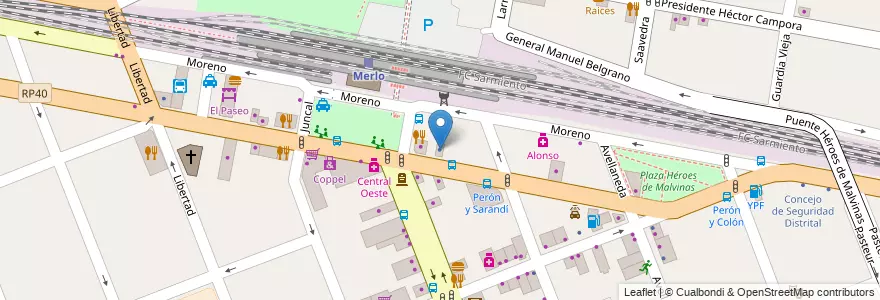 Mapa de ubicacion de Daneil Cánepa en Arjantin, Buenos Aires, Partido De Merlo, Merlo.
