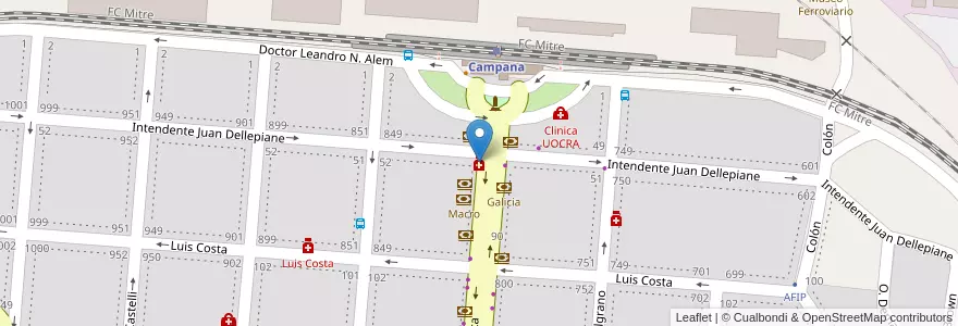 Mapa de ubicacion de Dangelo en Argentine, Province De Buenos Aires, Partido De Campana.