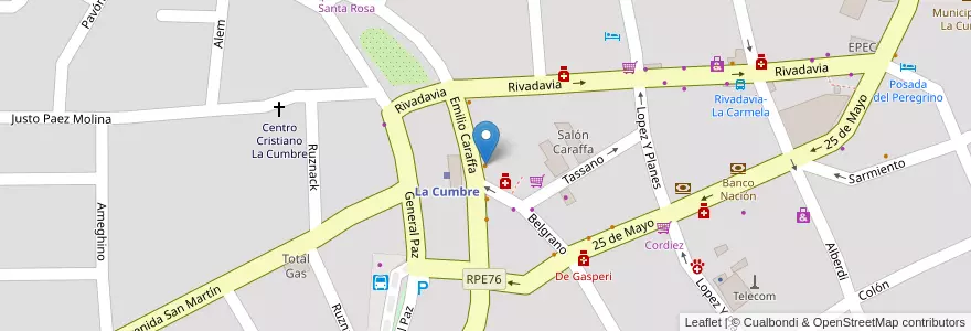Mapa de ubicacion de Dani Cheff en الأرجنتين, Córdoba, Departamento Punilla, Pedanía Dolores, Municipio De La Cumbre.