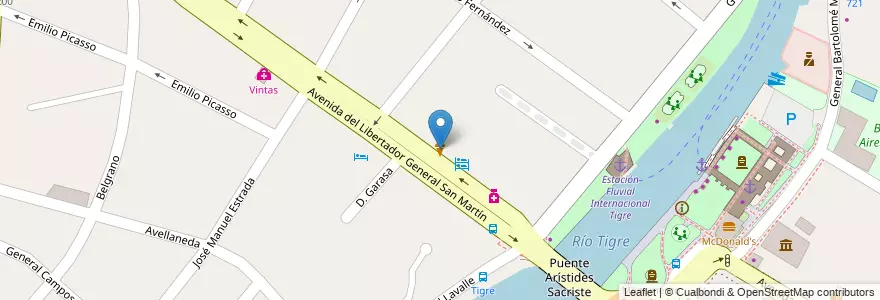 Mapa de ubicacion de Daniel en Arjantin, Buenos Aires, Partido De Tigre, Tigre.