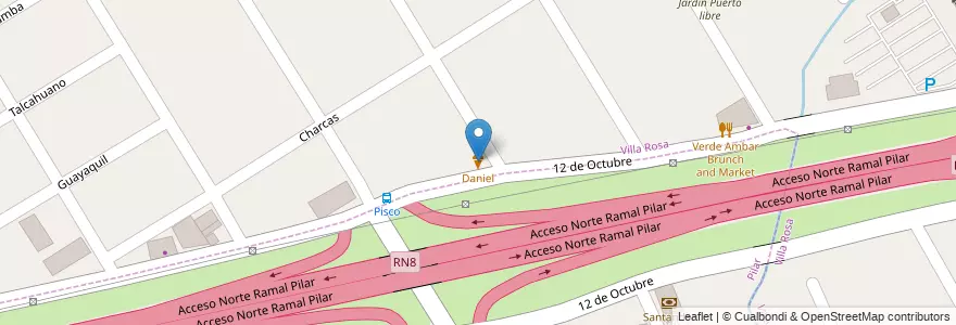 Mapa de ubicacion de Daniel en アルゼンチン, ブエノスアイレス州, Partido Del Pilar, Villa Rosa.