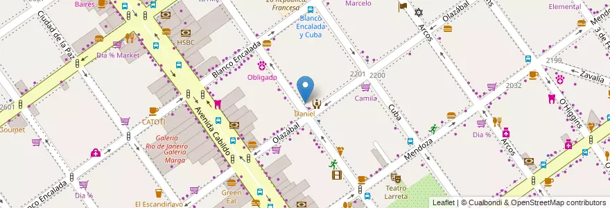 Mapa de ubicacion de Daniel, Belgrano en アルゼンチン, Ciudad Autónoma De Buenos Aires, ブエノスアイレス, Comuna 13.