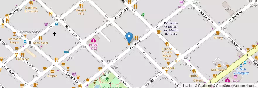 Mapa de ubicacion de Daniel, Palermo en Arjantin, Ciudad Autónoma De Buenos Aires, Buenos Aires, Comuna 14.