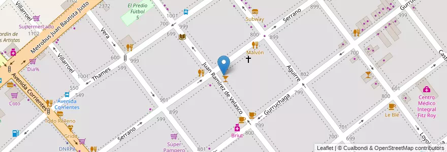 Mapa de ubicacion de Daniel, Villa Crespo en آرژانتین, Ciudad Autónoma De Buenos Aires, Buenos Aires, Comuna 15.