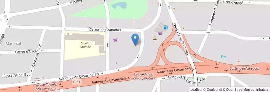 Mapa de ubicacion de Dani's Center en Espagne, Catalogne, Barcelone, Bas-Llobrégat, Castelldefels.