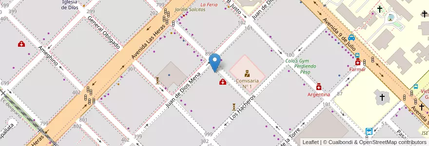 Mapa de ubicacion de Dante Alighieri en Argentinien, Chaco, Departamento San Fernando, Resistencia, Resistencia.