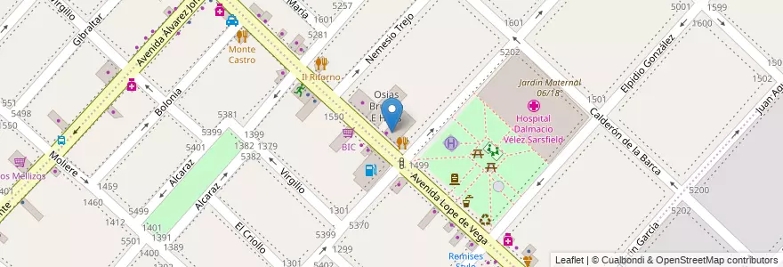 Mapa de ubicacion de Dany Elena's, Monte Castro en 阿根廷, Ciudad Autónoma De Buenos Aires, 布宜诺斯艾利斯, Comuna 10.
