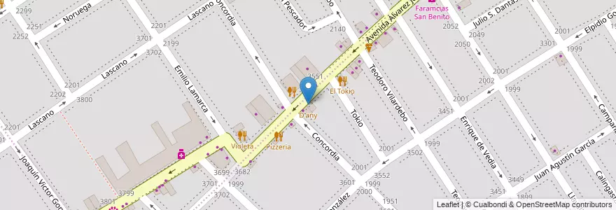 Mapa de ubicacion de D'any, Villa Santa Rita en Arjantin, Ciudad Autónoma De Buenos Aires, Buenos Aires, Comuna 11.