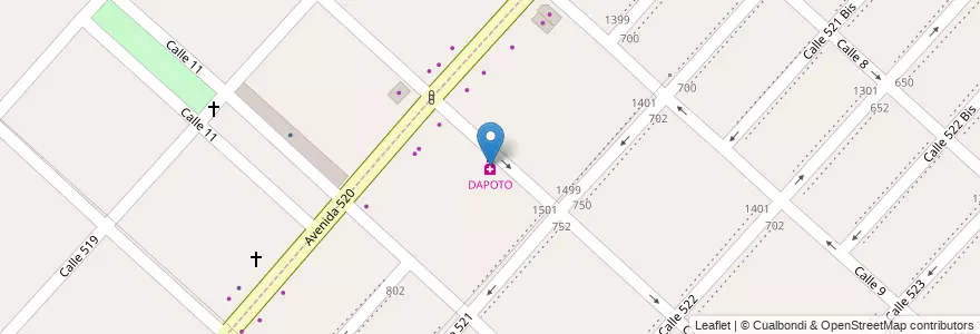 Mapa de ubicacion de DAPOTO, Tolosa en Arjantin, Buenos Aires, Partido De La Plata, Tolosa.