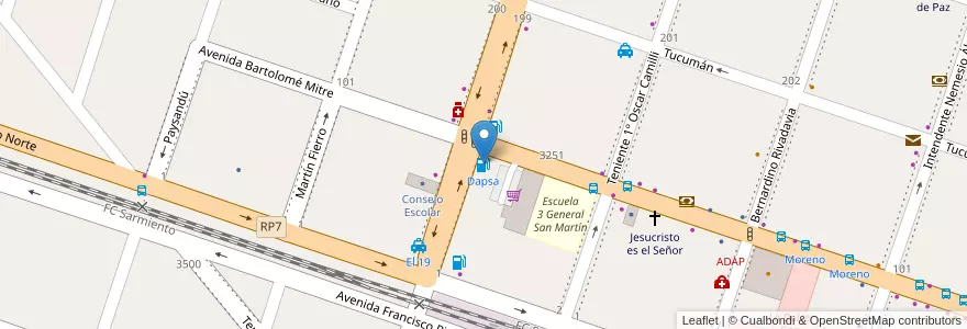 Mapa de ubicacion de Dapsa en 아르헨티나, 부에노스아이레스주, Partido De Moreno, Moreno.