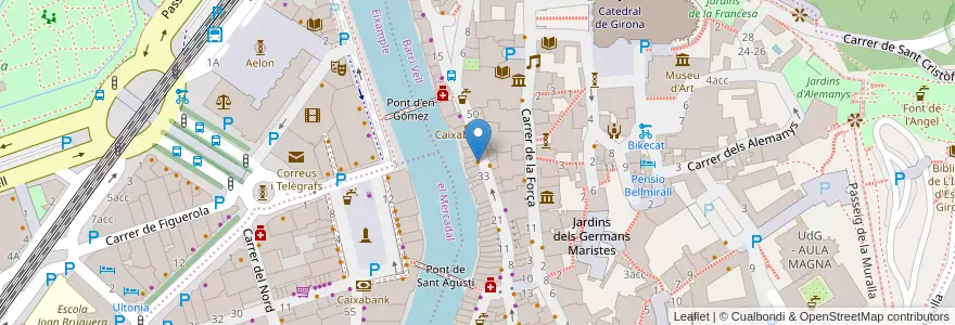 Mapa de ubicacion de D'aqui Girona en Spagna, Catalunya, Girona, Gironès, Girona.